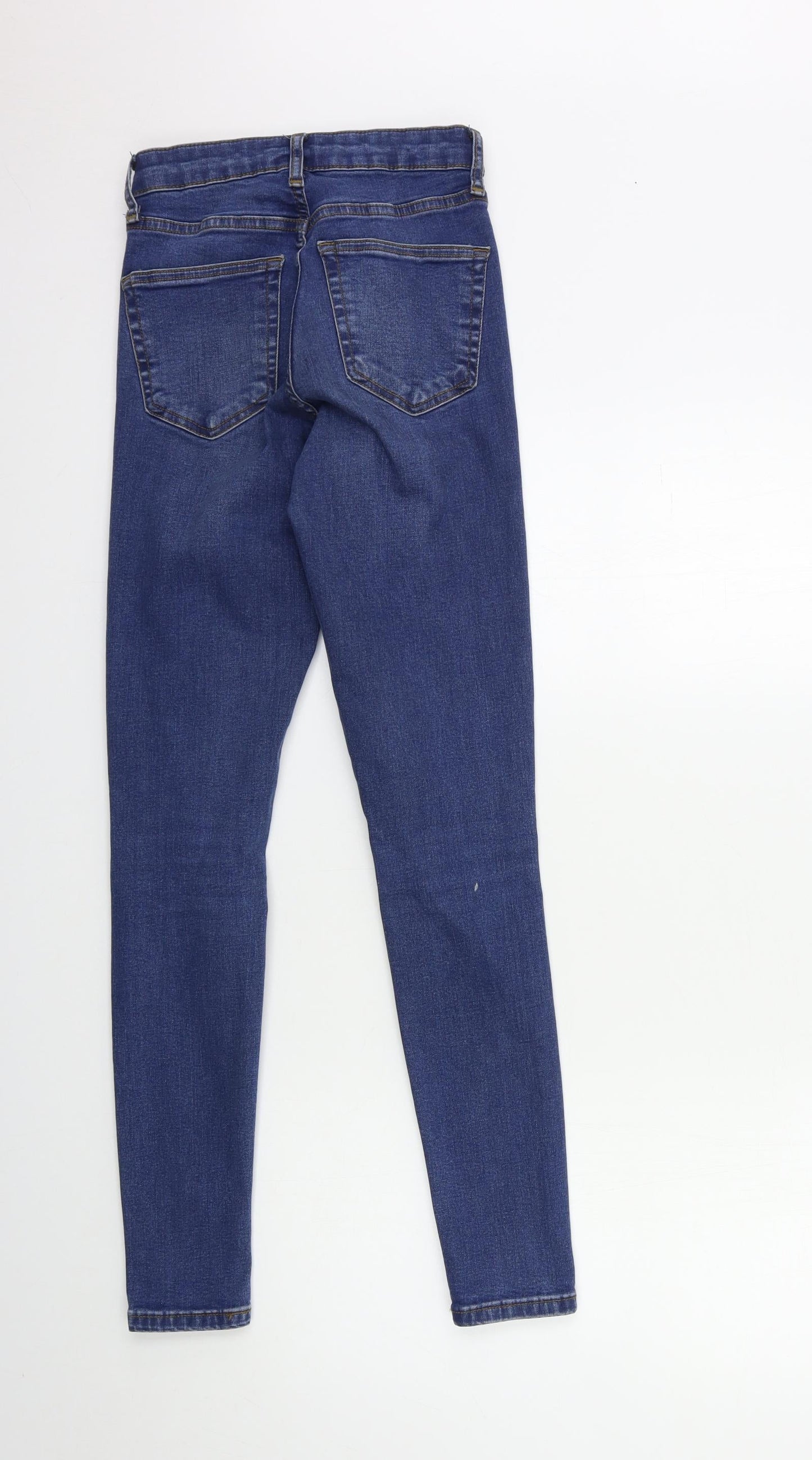 Topshop Womens Blue  Denim Skinny Jeans Size 25 in L34 in