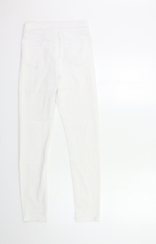 Denim & Co. Womens White  Denim Skinny Jeans Size 8 L29 in