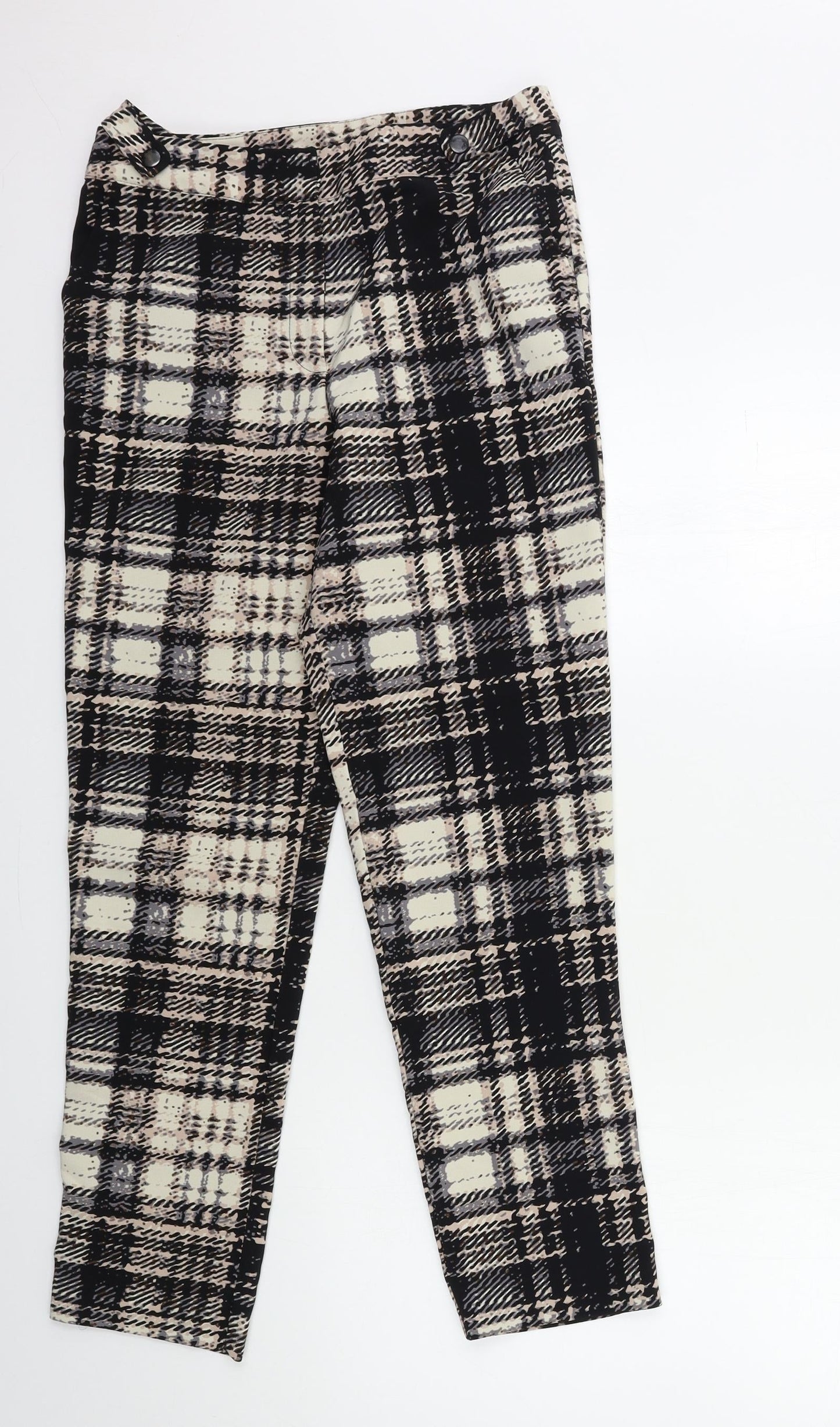 Topshop Womens Black Geometric  Trousers  Size 10 L28 in