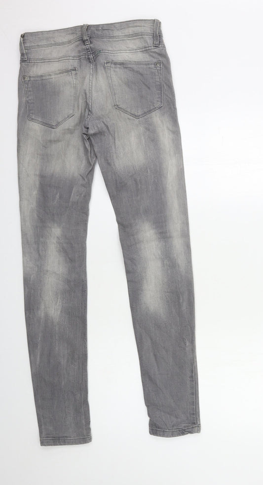 Preworn Womens Grey  Denim Skinny Jeans Size 8 L32 in