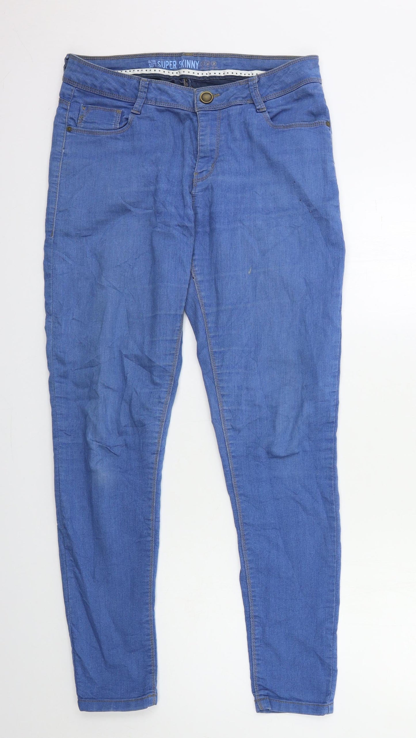 Denim & Co. Womens Blue  Denim Skinny Jeans Size 12 L29 in