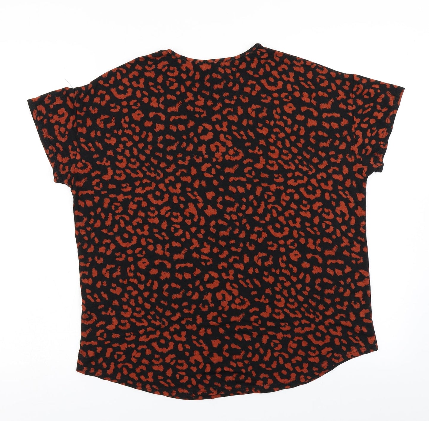 New Look Womens Brown Animal Print  Basic T-Shirt Size 8