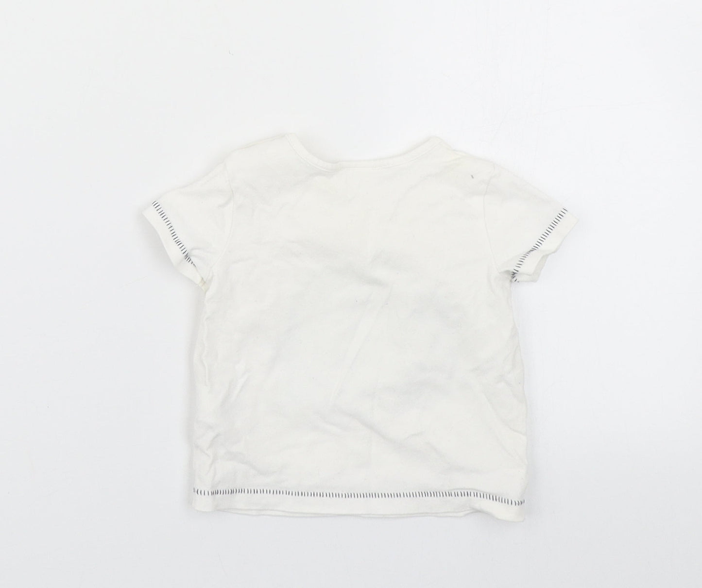 NEXT Baby White   Basic T-Shirt Size 0-3 Months  - elephant