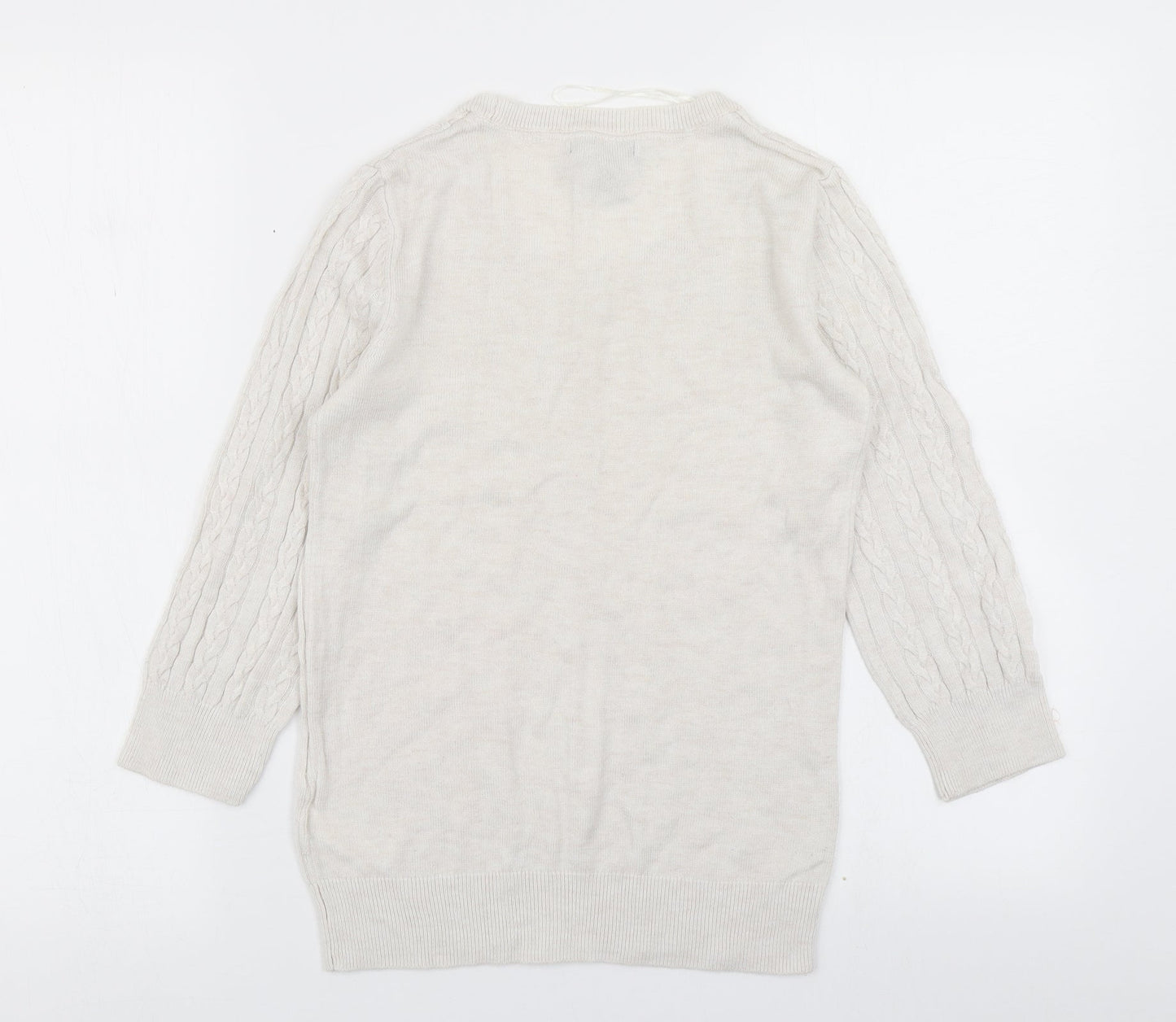 H&M Womens White  Knit Pullover Jumper Size XS