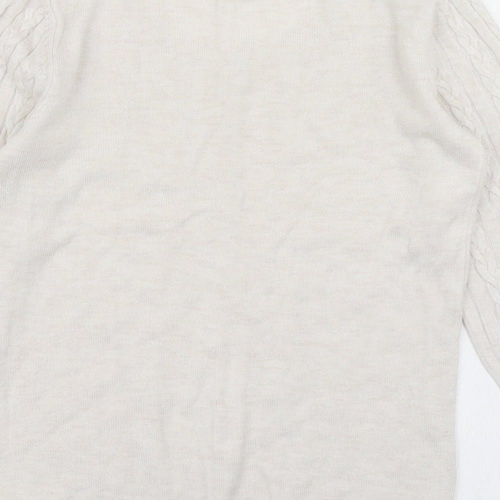 H&M Womens White  Knit Pullover Jumper Size XS