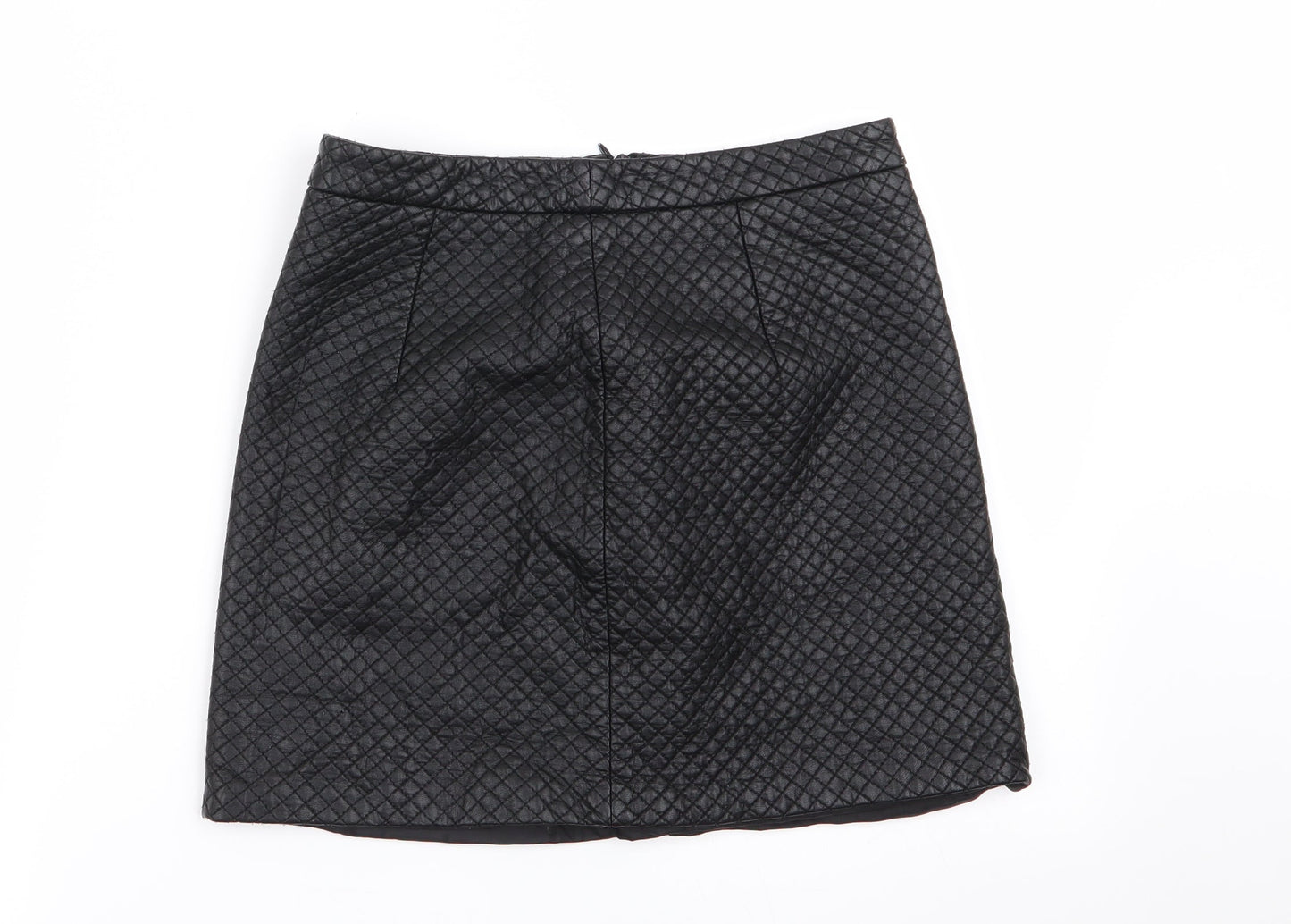Topshop Womens Black Argyle/Diamond  Flare Skirt Size 8