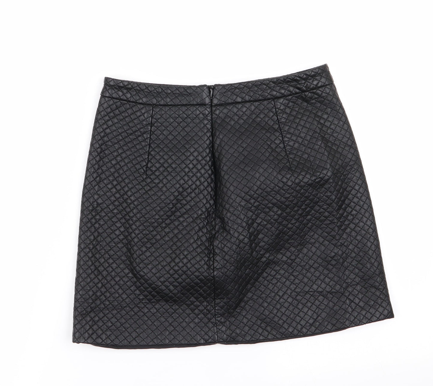 Topshop Womens Black Argyle/Diamond  Flare Skirt Size 8