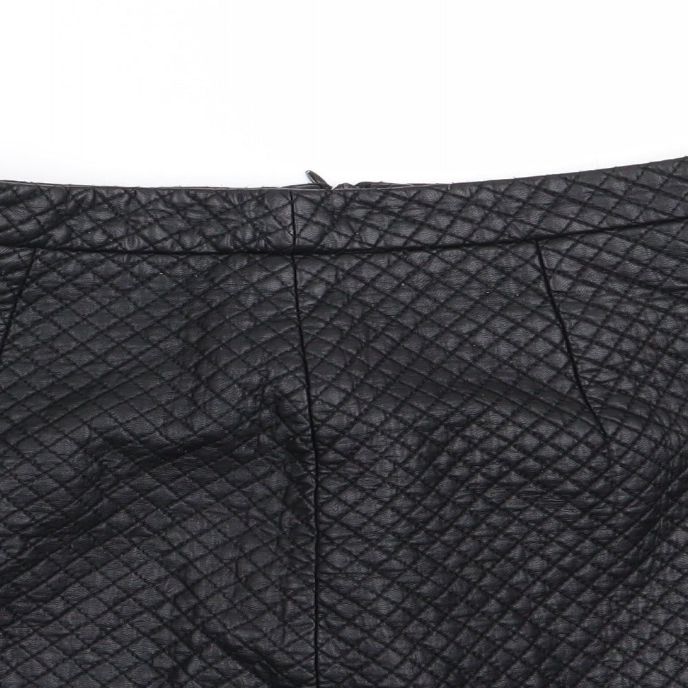 Topshop Womens Black Argyle/Diamond  Flare Skirt Size 8