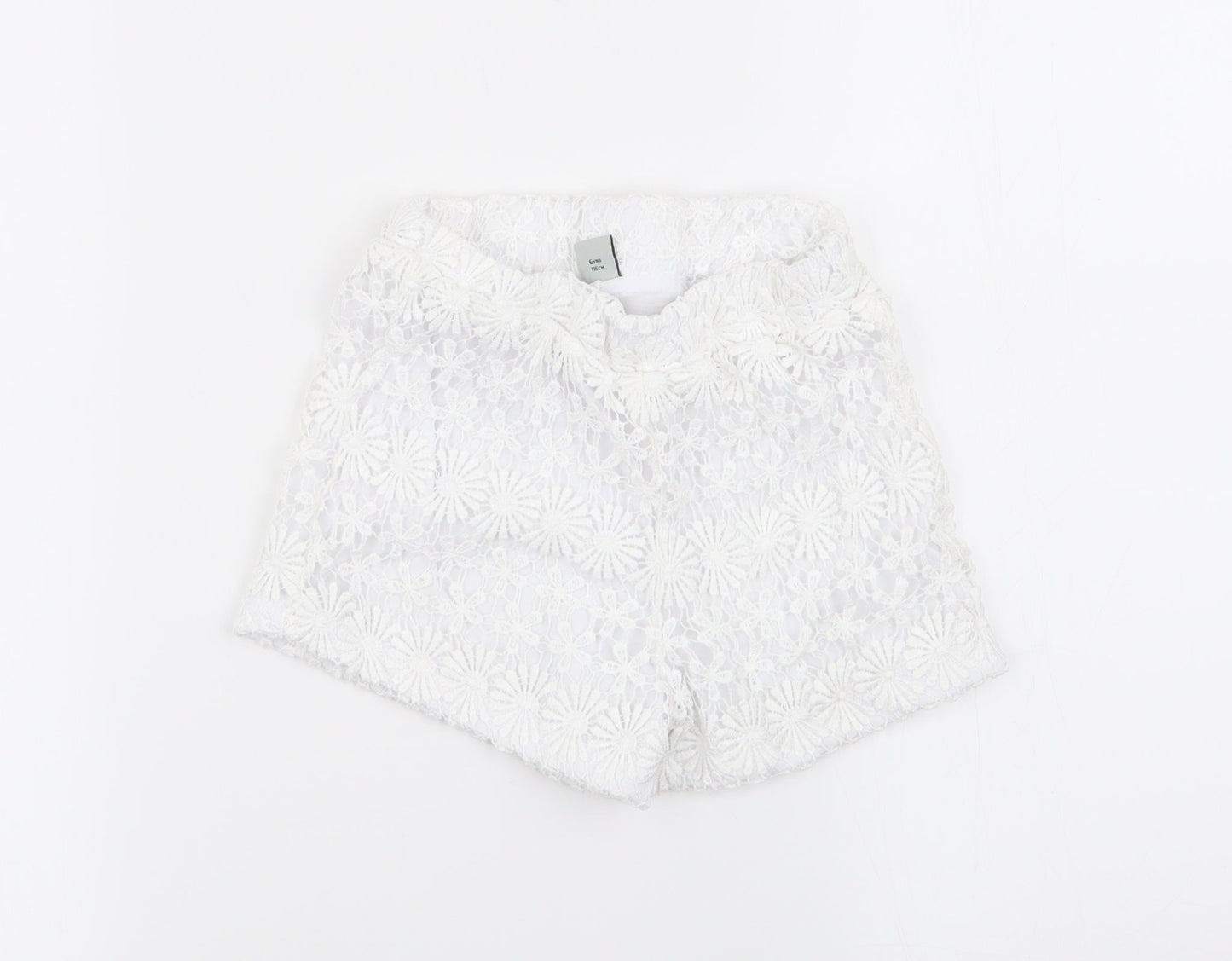 TU Girls White Floral  Hot Pants Shorts Size 6 Years