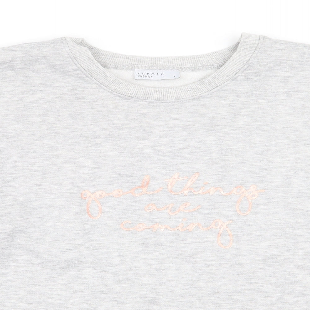 Papaya Womens Grey   Pullover Jumper Size L