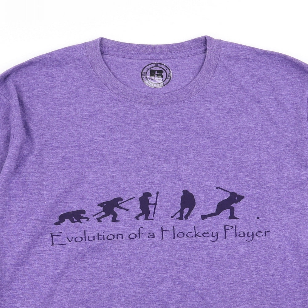 Russell Girls Purple   Basic T-Shirt Size 11-12 Years
