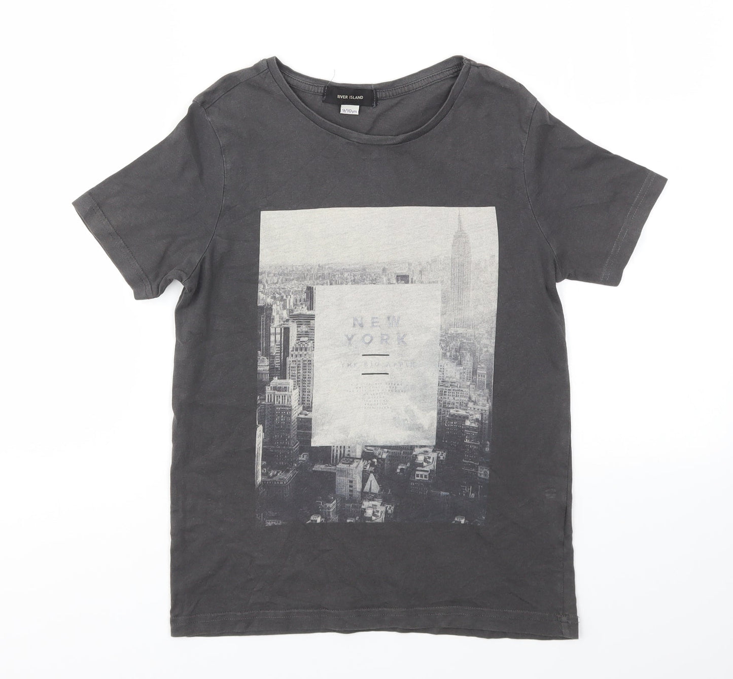 River Island Boys Grey   Basic T-Shirt Size 9-10 Years