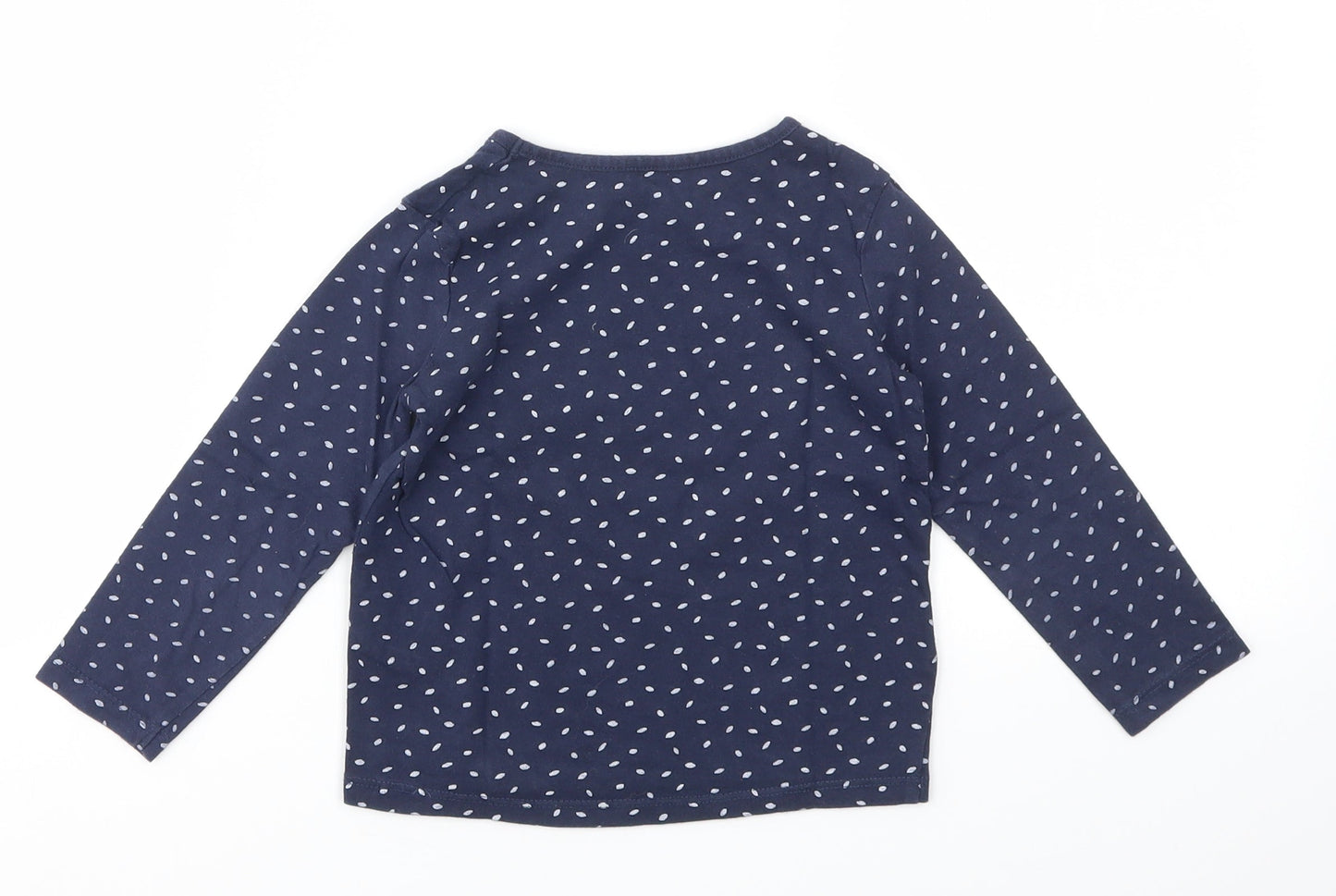 INDEXTENSO Girls Blue Spotted  Basic T-Shirt Size 4 Years