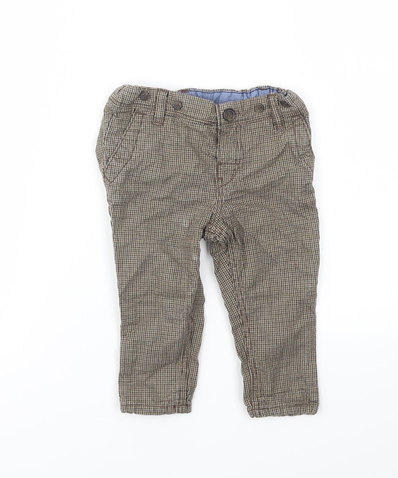 H&M Boys Brown Check  Capri Jeans Size 6-9 Months