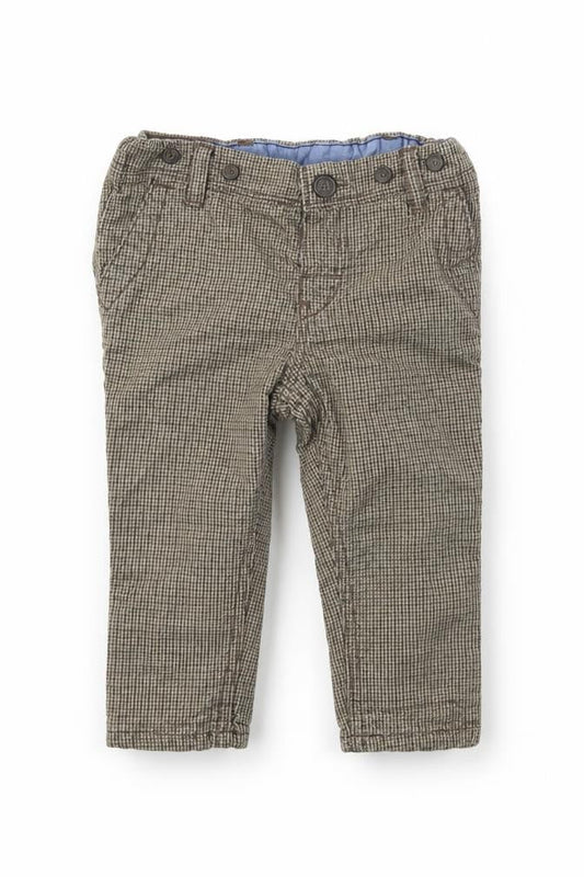 H&M Boys Brown Check  Capri Jeans Size 6-9 Months