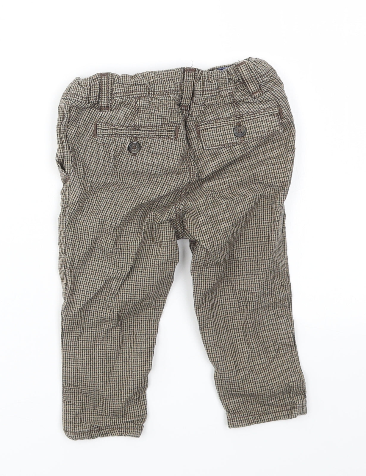 H&M Boys Brown Check  Capri Jeans Size 6-9 Months