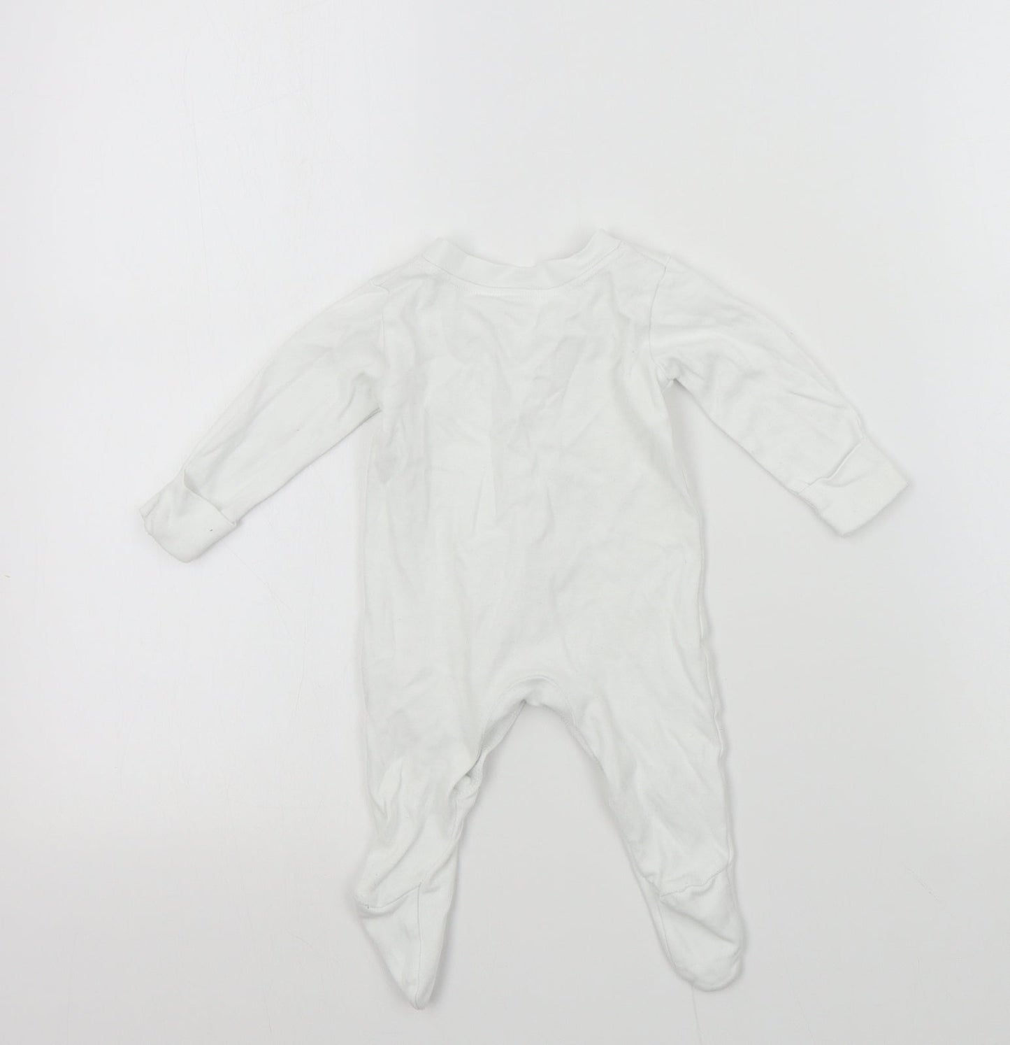 George Baby White Colourblock  Babygrow One-Piece Size 0-3 Months