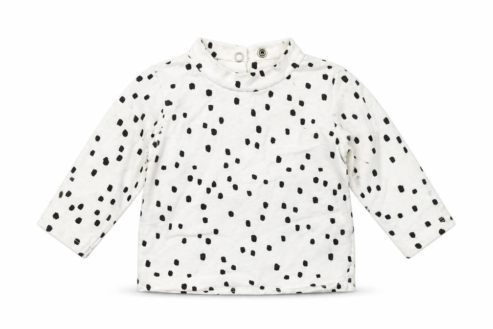 Nutmeg Girls White Geometric  Basic T-Shirt Size 0-3 Months