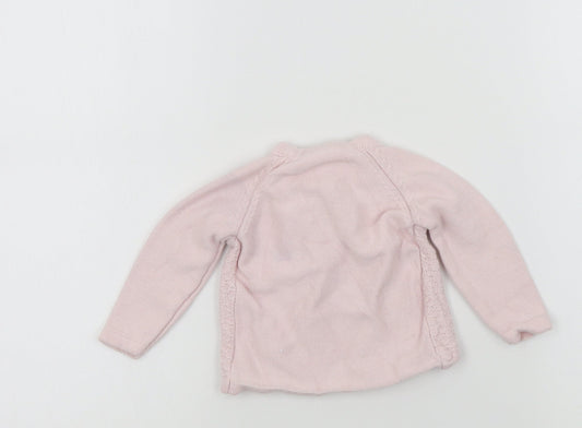 Nutmeg Girls Pink Colourblock  Cardigan Jumper Size 3-6 Months