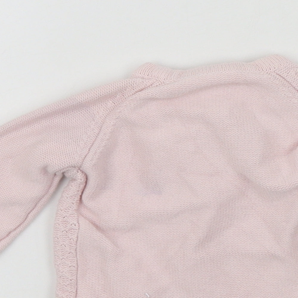 Nutmeg Girls Pink Colourblock  Cardigan Jumper Size 3-6 Months