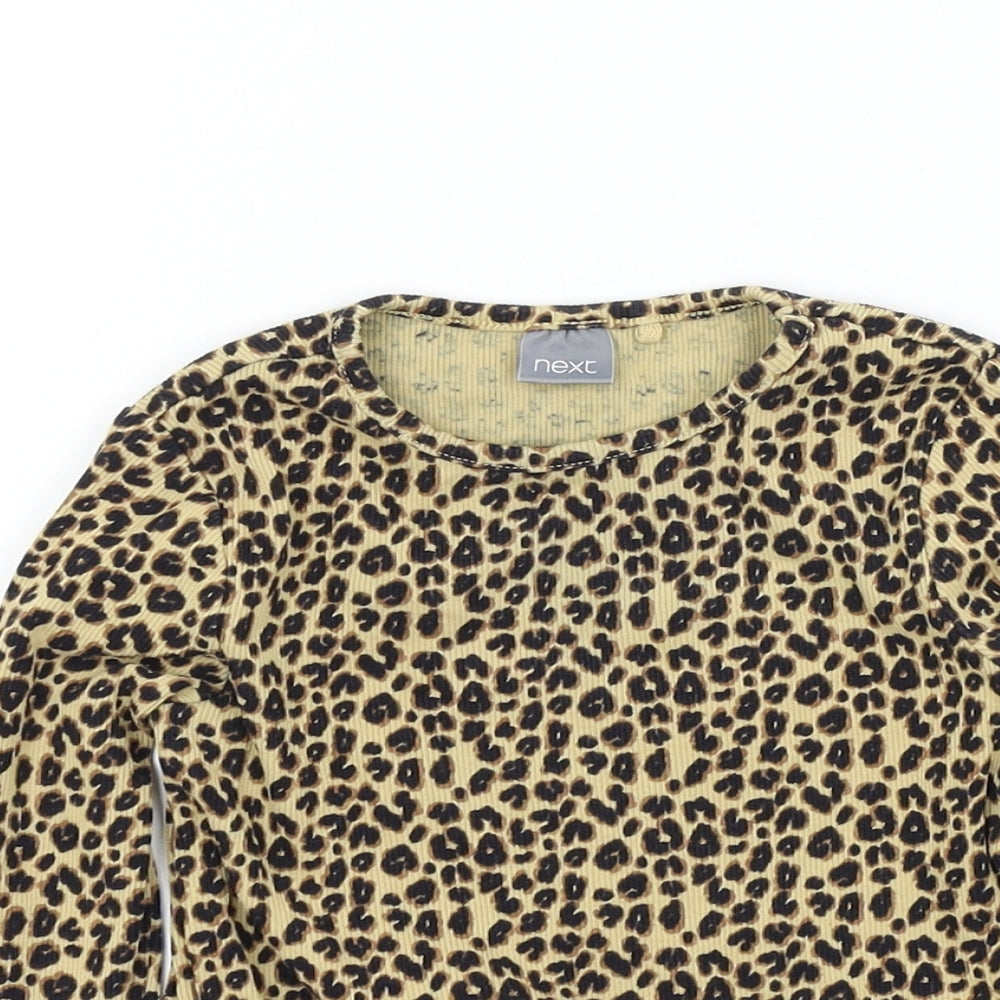 NEXT Girls Brown Camouflage  Basic T-Shirt Size 2-3 Years