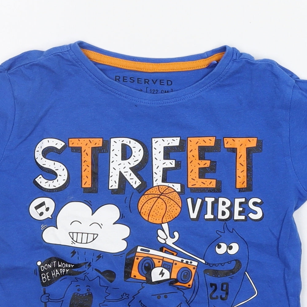 RESEVERED Girls Blue   Basic T-Shirt Size 7-8 Years