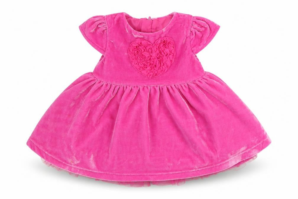 Front view of Coolclub girls’ pink fit & flare, size 6-9, months