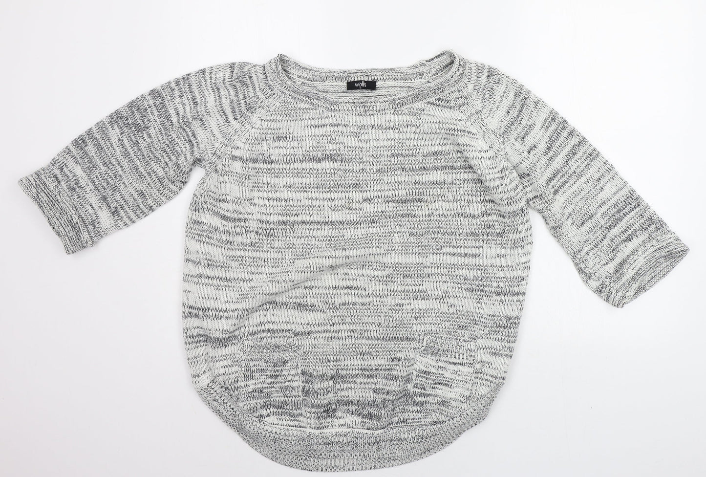 Wallis Womens Grey Geometric  Pullover Jumper Size M