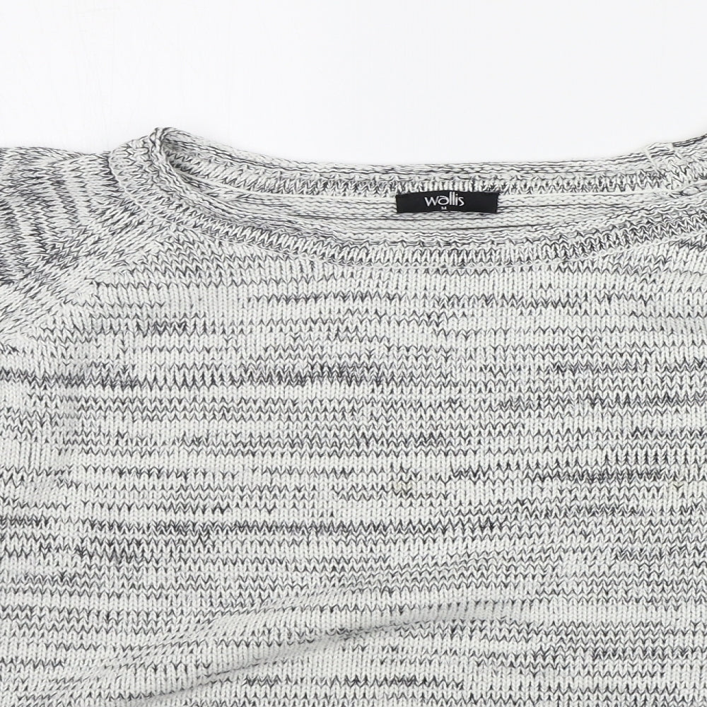 Wallis Womens Grey Geometric  Pullover Jumper Size M