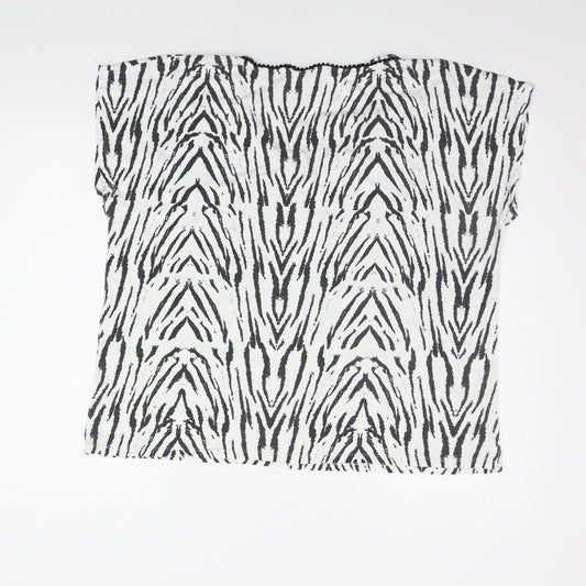 Love Tees Womens Black Animal Print  Top Pyjama Top Size 20
