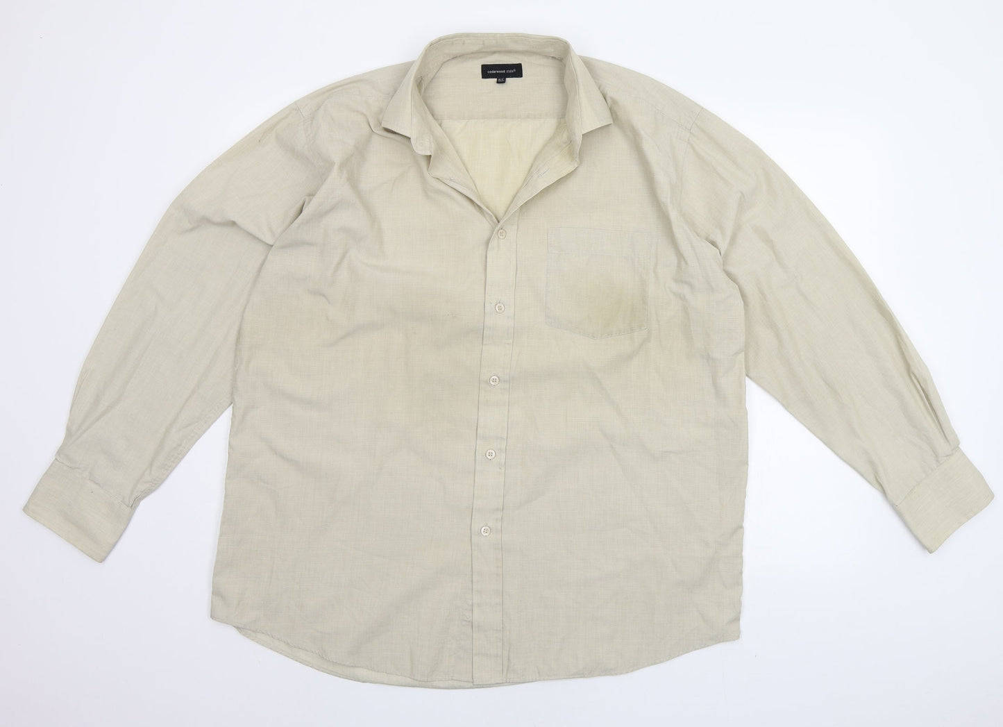 Cedar Wood State Mens Beige    Button-Up Size 16.5