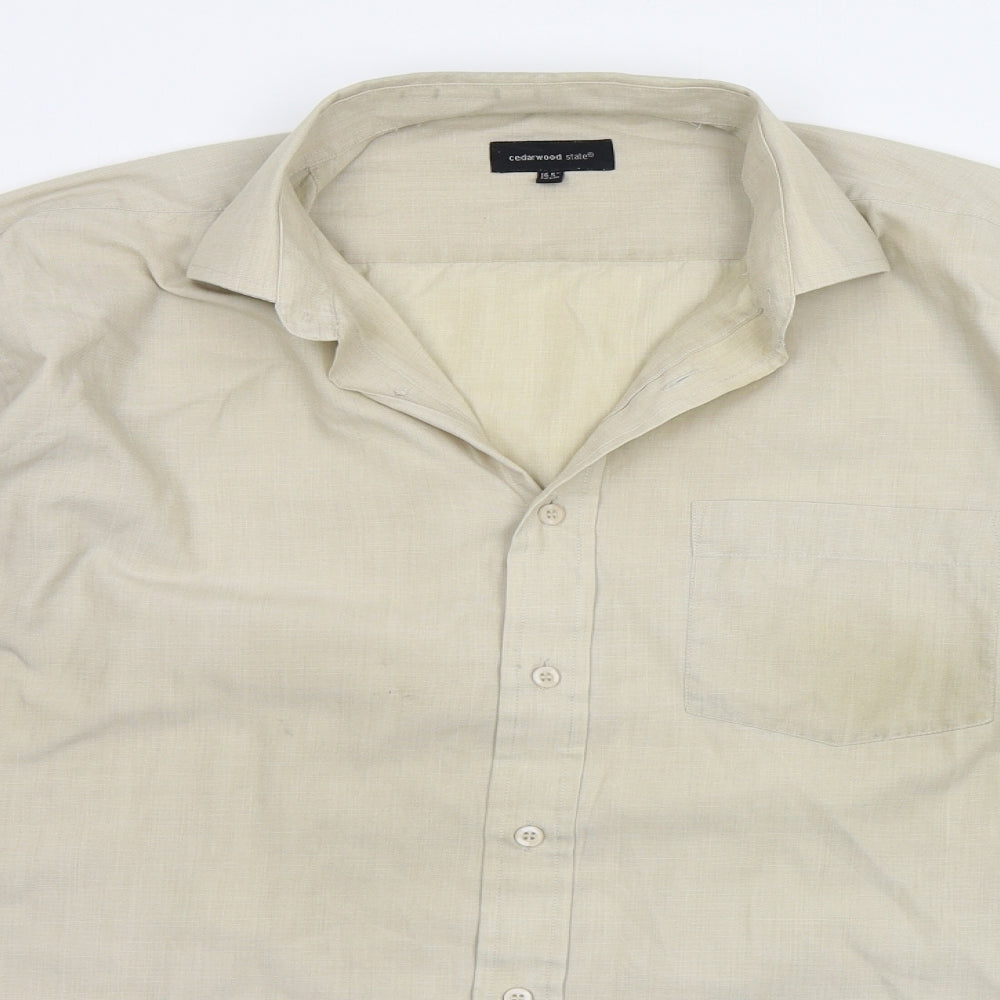 Cedar Wood State Mens Beige    Button-Up Size 16.5