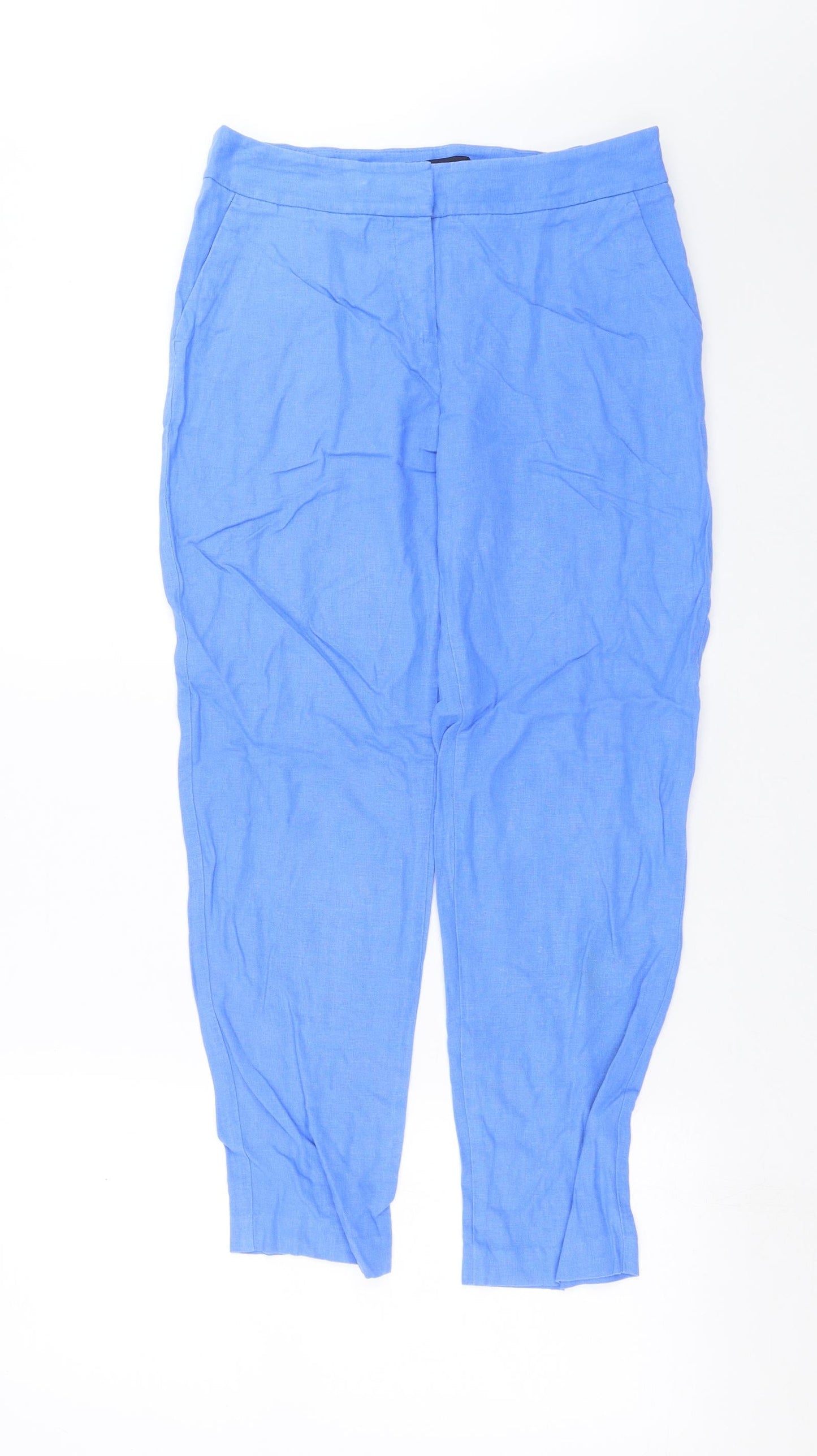 Marks and Spencer Womens Blue   Trousers  Size 10 L26 in - tapered peg trousers
