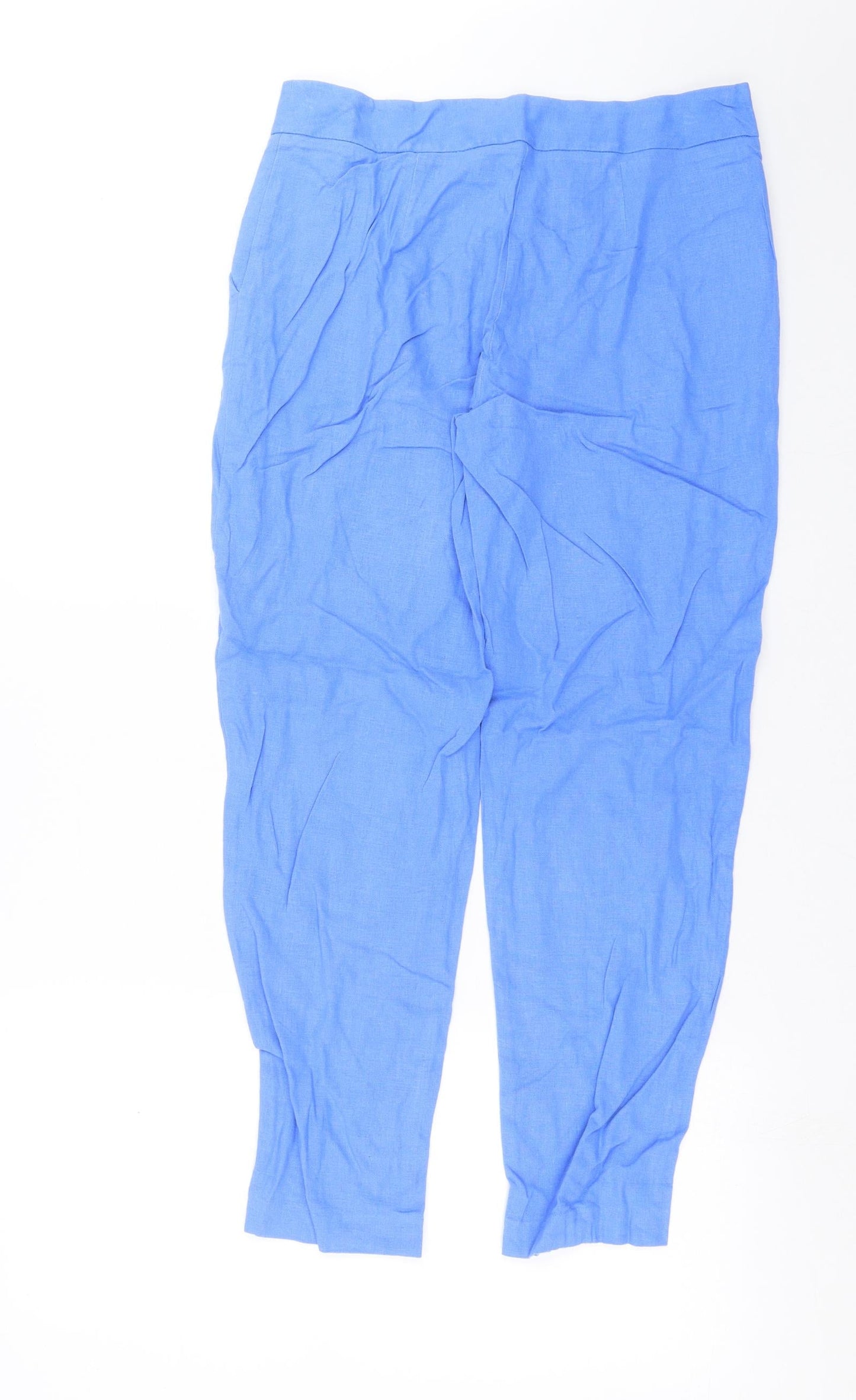 Marks and Spencer Womens Blue   Trousers  Size 10 L26 in - tapered peg trousers