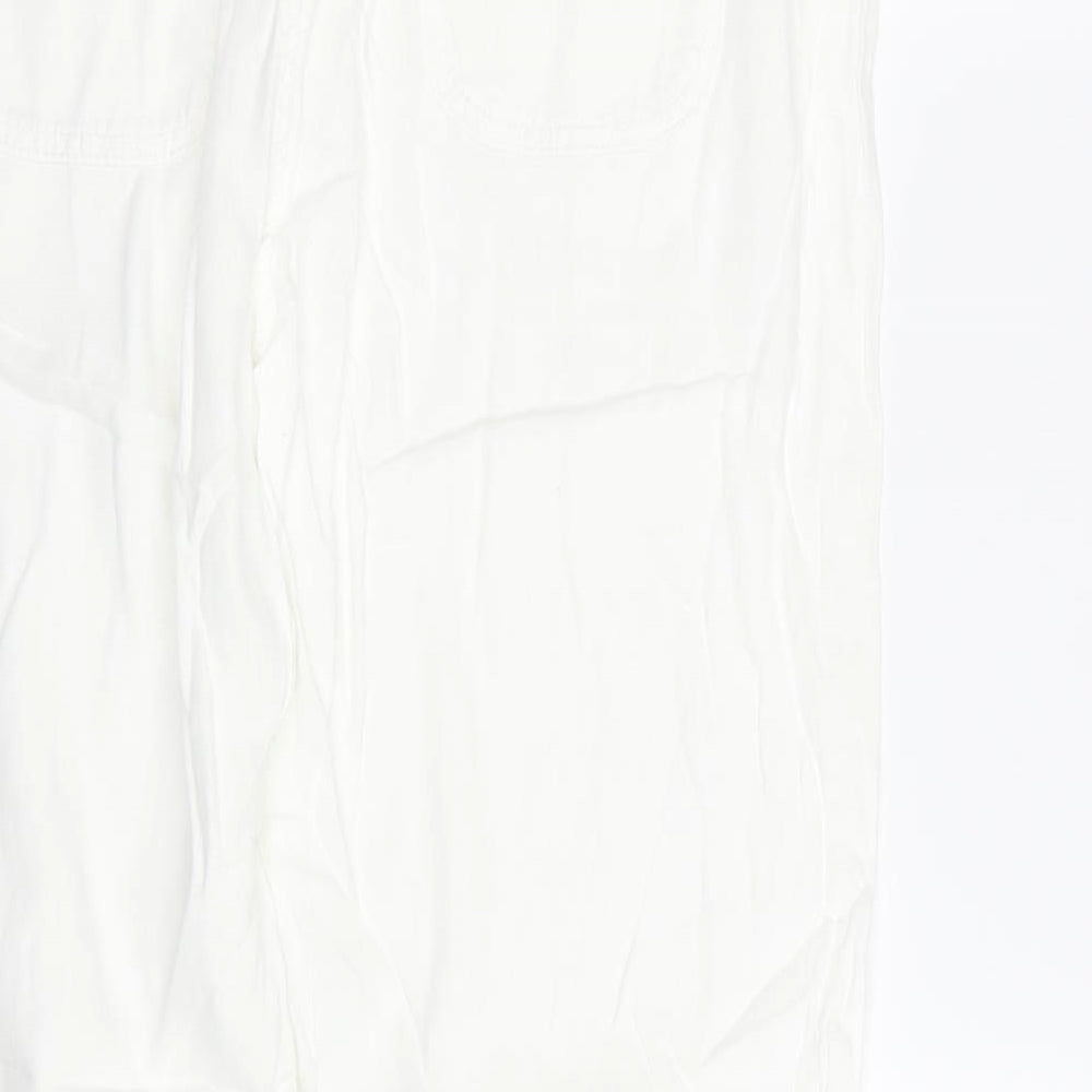 M&S Womens White   Trousers  Size 16 L27 in