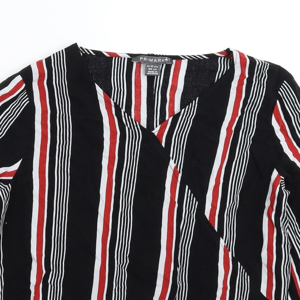 Primark Girls Multicoloured Striped  Basic Blouse Size 14-15 Years
