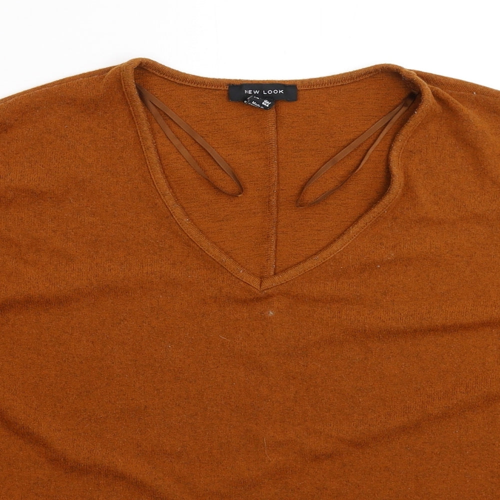 New Look Womens Brown  Knit Pullover Jumper Size M