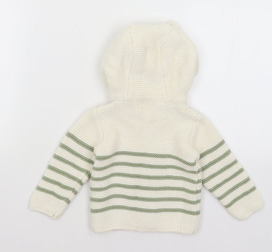 Primark Baby Ivory Striped  Cardigan Jumper Size 6-9 Months