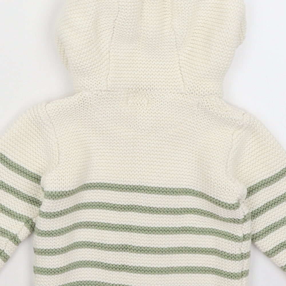 Primark Baby Ivory Striped  Cardigan Jumper Size 6-9 Months