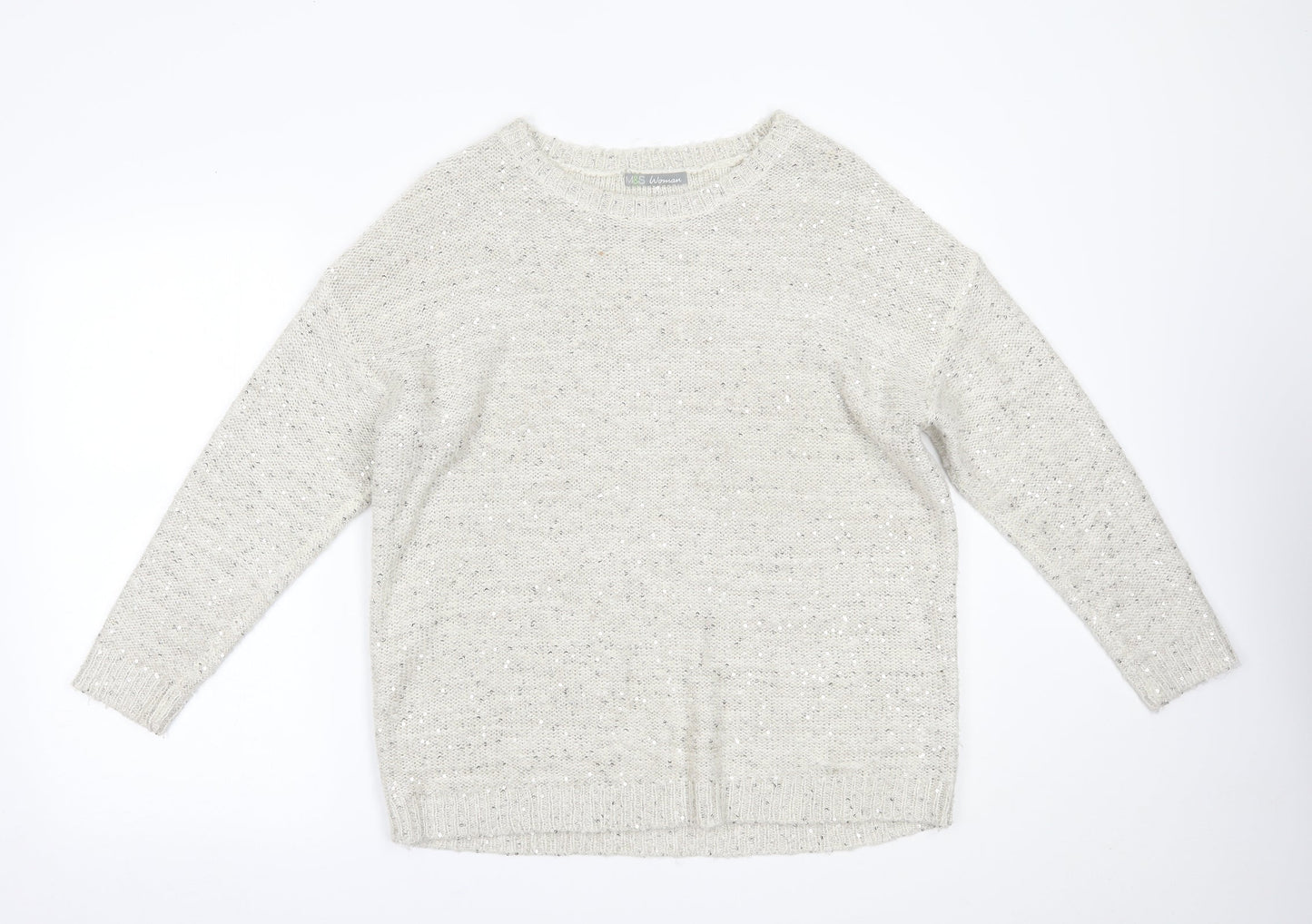 Marks and Spencer Womens Ivory   Pullover Jumper Size 14