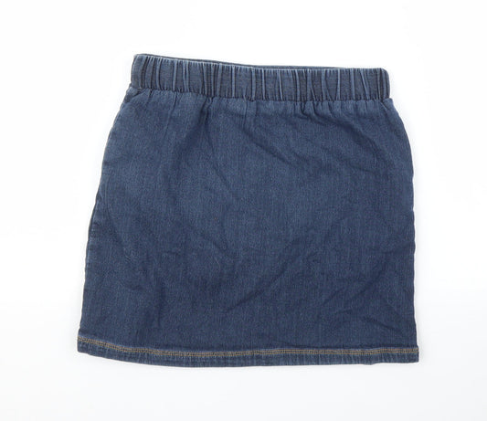 Lands' End Girls Blue  Denim A-Line Skirt Size 11 Years