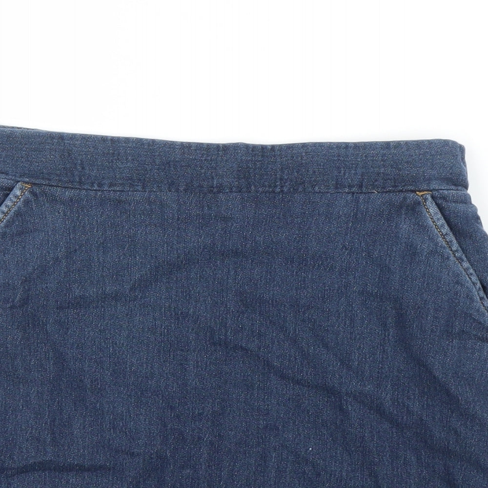 Lands' End Girls Blue  Denim A-Line Skirt Size 11 Years