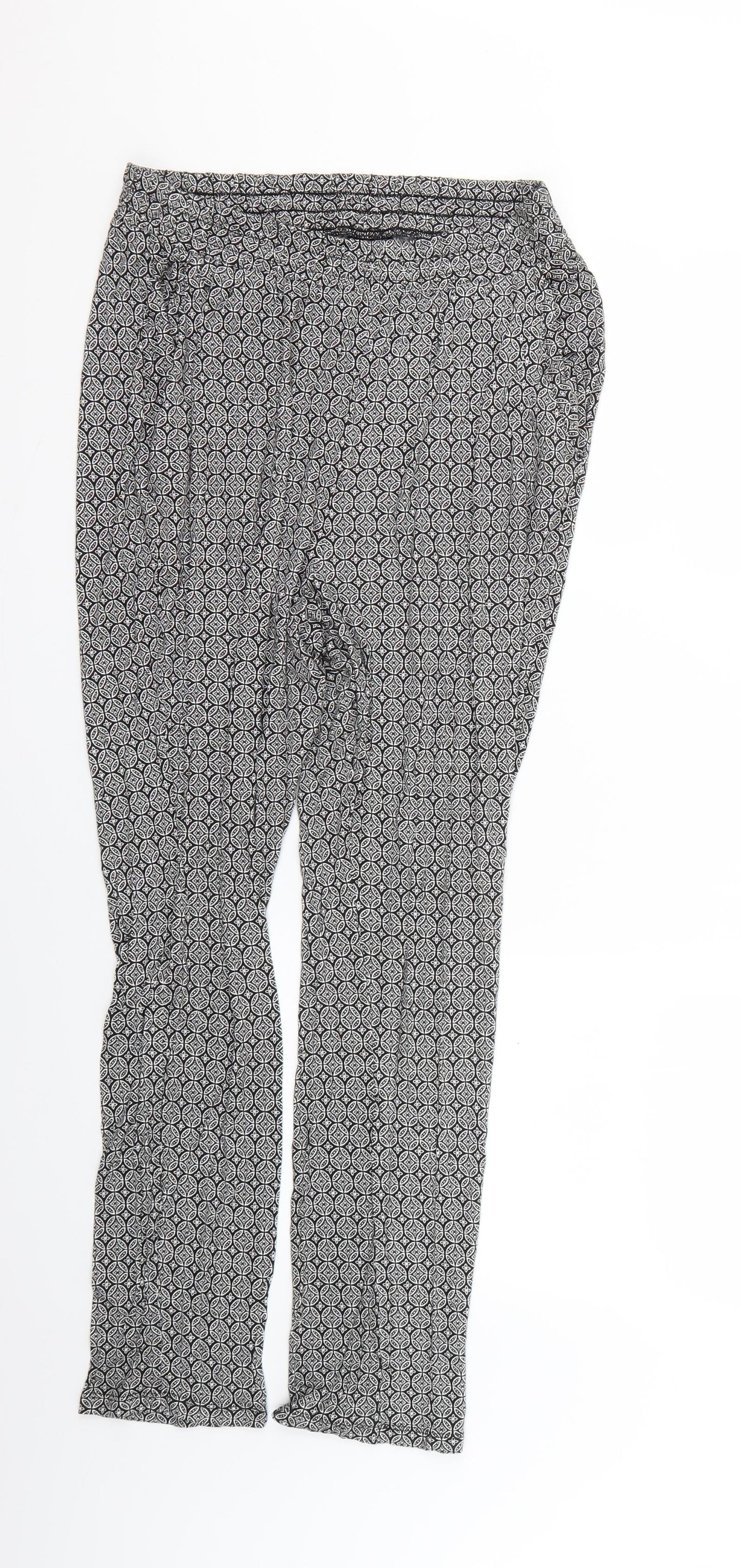H&M Womens Multicoloured Geometric  Trousers  Size M L24 in