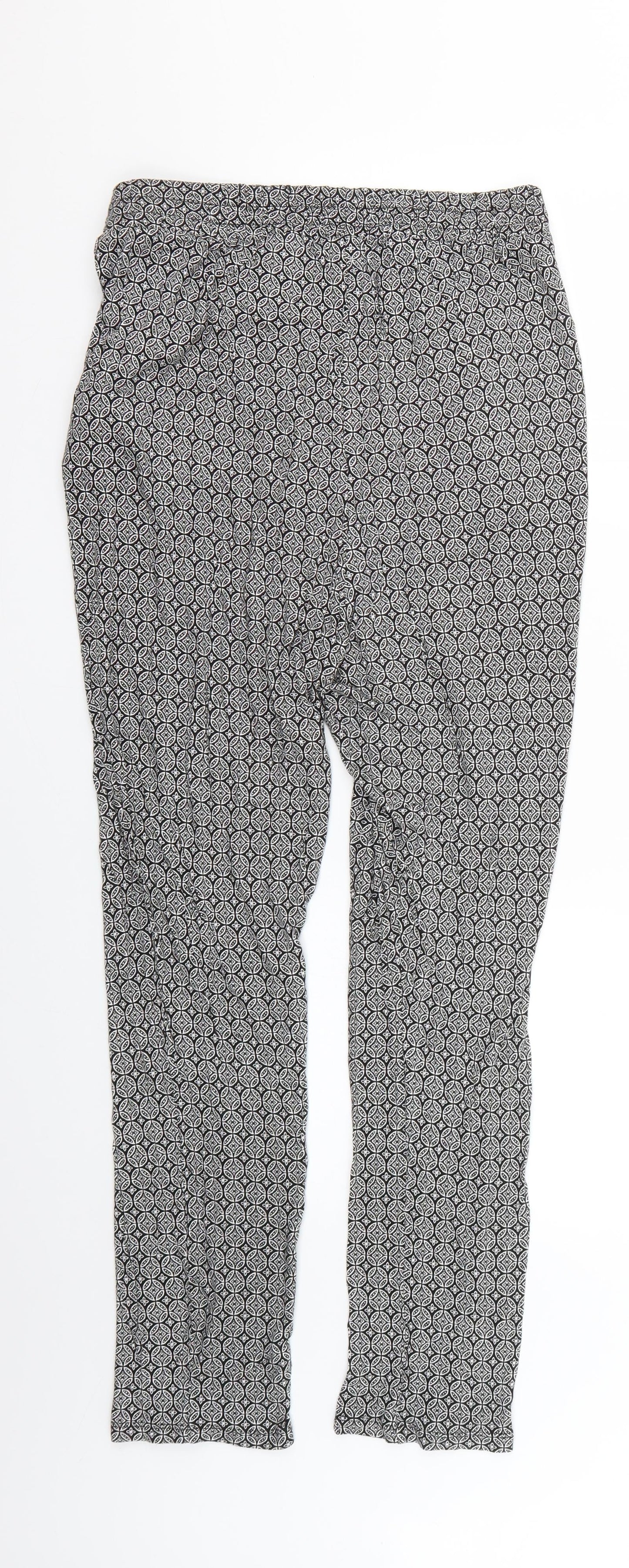 H&M Womens Multicoloured Geometric  Trousers  Size M L24 in