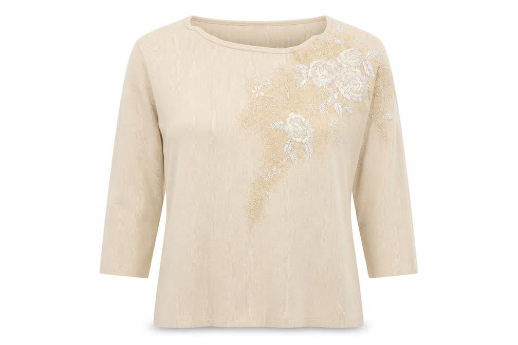 fay louise Womens Beige Floral  Pullover Jumper Size L