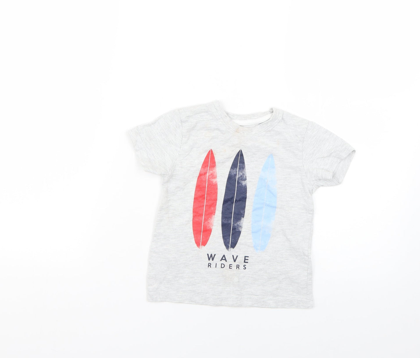 Primark Boys Grey Geometric  Basic T-Shirt Size 2 Years