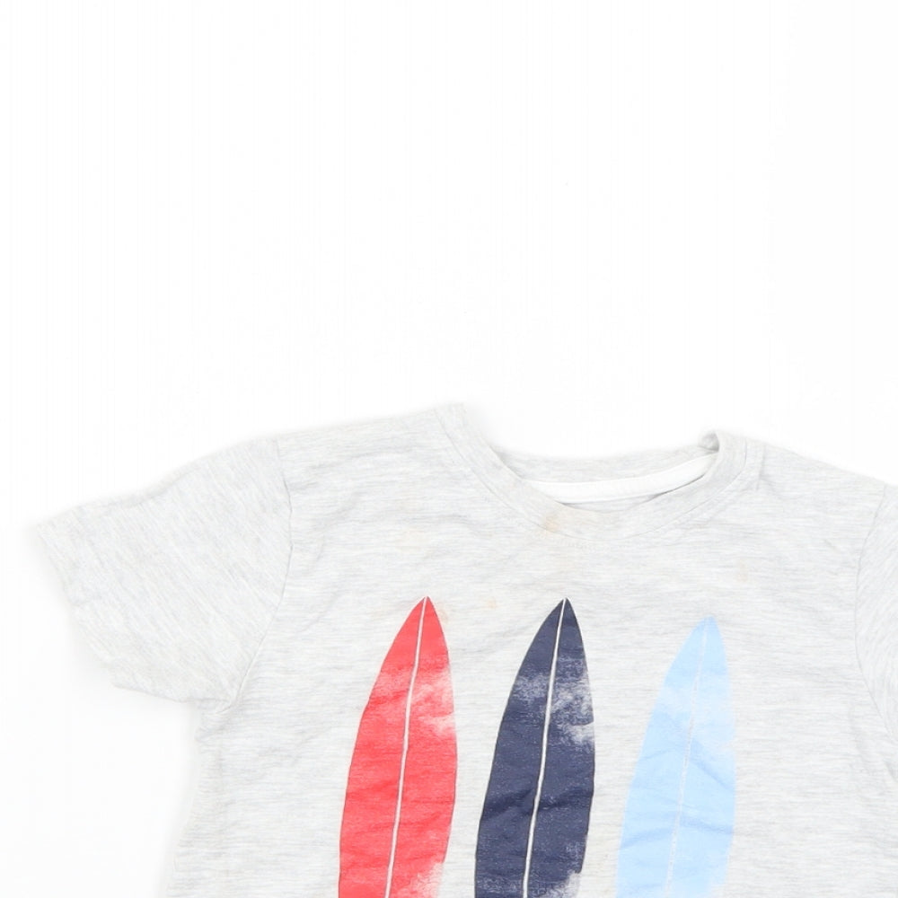 Primark Boys Grey Geometric  Basic T-Shirt Size 2 Years