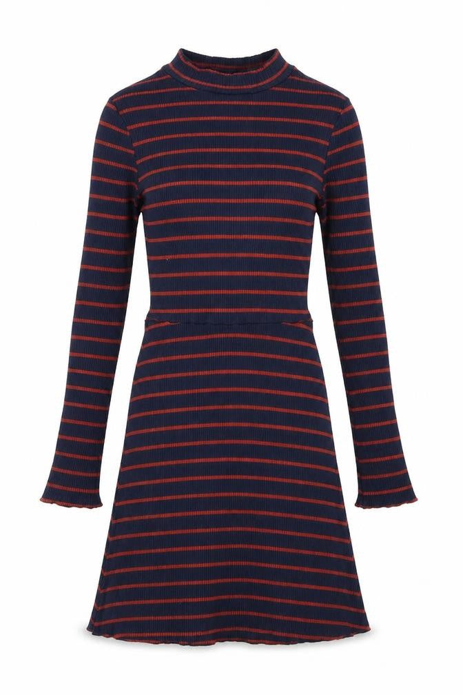 MNG Womens Blue Striped  Fit & Flare  Size XS