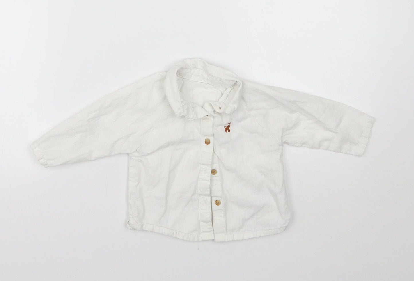 Marks and Spencer Boys White   Basic Button-Up Size 6-9 Months