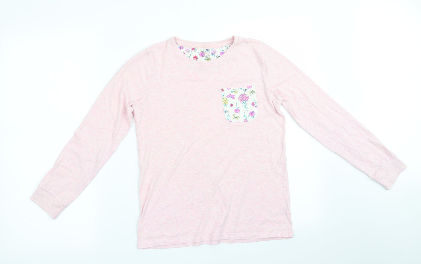Florence and Fred Girls Pink Floral   Pyjama Top Size 10-11 Years